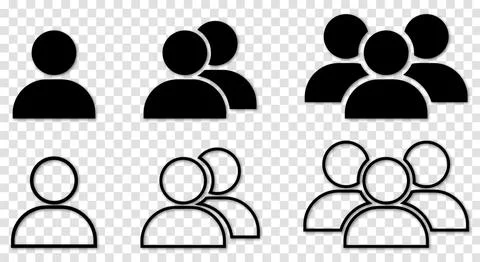People black vector icons Stock Illustration