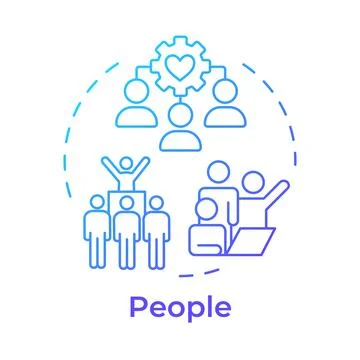 People blue gradient concept icon Stock Illustration