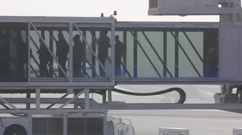 People boarding aeroplane Video stock 24884962