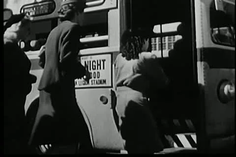 People boarding bus Stock Footage 11355546