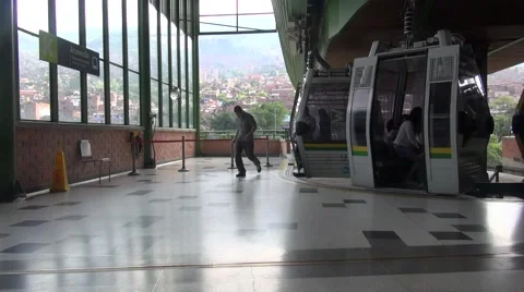 People boarding cable car Video stock 45869871