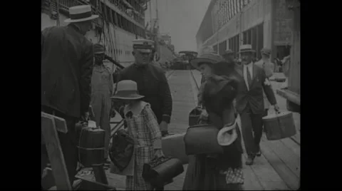 People boarding Martha Washington liner Stock Footage