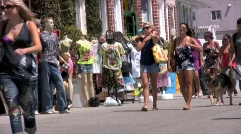 People on the boardwalk at Venice Beach California pt 2 Stock Footage