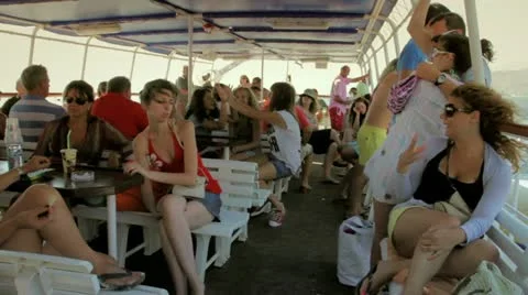People on a boat Stock Footage