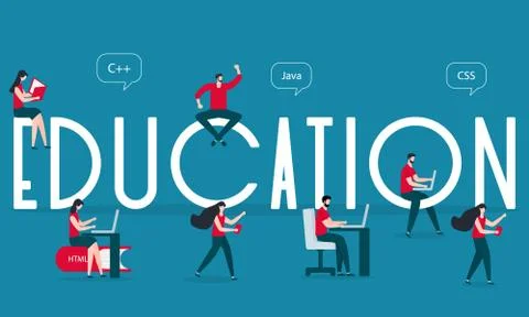 People books device Learning programming languages Stock Illustration