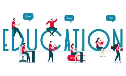 People books device Learning programming languages Stock Illustration