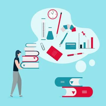 People, books. Learning, education. Vector イラスト素材
