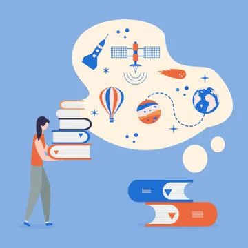 People, books. Learning, education. Vector 库存插图