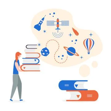 People, books. Learning, education. Vector 库存插图