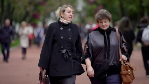 People on the boulevard Stock Footage 73583464