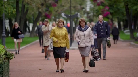 People at the boulevard Stock Footage 73590619
