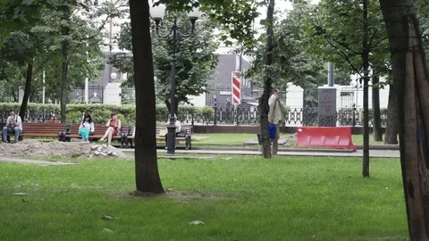 People on boulevard Stock Footage 78610734