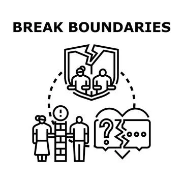 People breaking boundaries, having communication issues, conflict resolution Stock Illustration