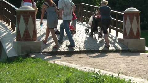 People On The Bridge 3 Video stock 7764082