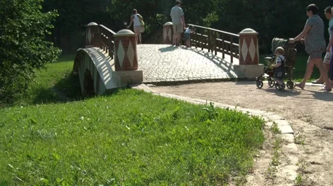 People On The Bridge 5 Stock Footage 7764056