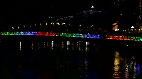People on the bridge Stock Footage 782006