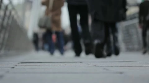 People on a bridge Video stock 22664617