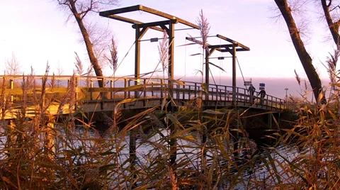 People on the bridge. Stock Footage 35283849