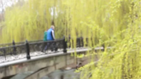 People on a bridge Vídeo Stock 61600104