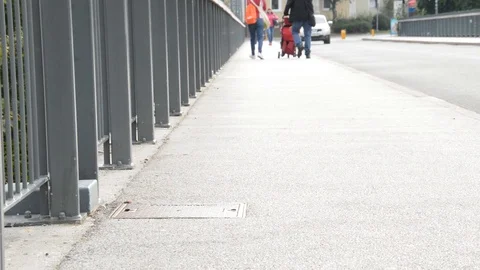 People on the Bridge Stock Footage 117410624