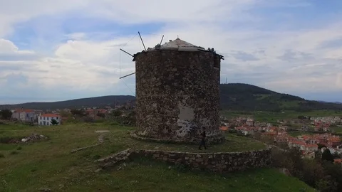 People browsing the historic grinder Stock Footage 108854140