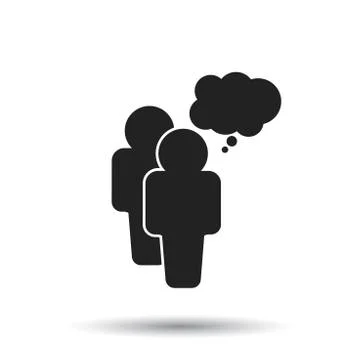 People with bubble icon. Flat vector illustration. People sign symbol with sh Illustrazione stock