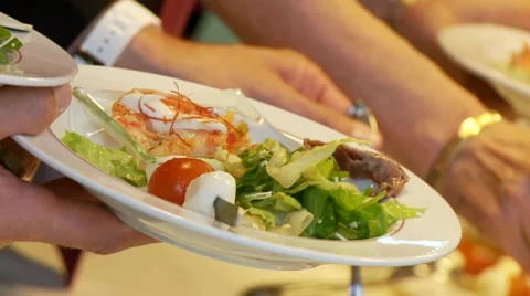 People on Buffet Stock Footage 8550369