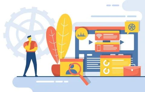 People Build Website Design Web Page Project Development Illustration Stock Illustration