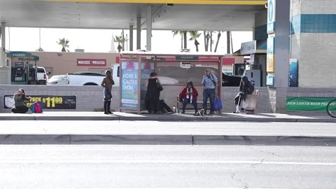 People at the Bus Station Stock Footage 147906330