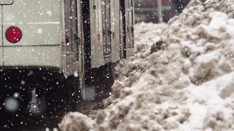 People in bus station in winter Video stock 101303543