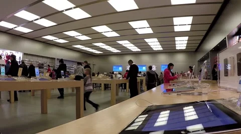 People buying new iphone inside apple store Stock Footage 45207463