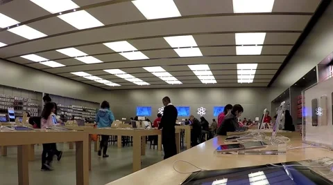 People buying new iphone inside apple store Stock Footage 45208034