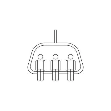 People on the cable car icon. Element of winter elements illustration. Thin line Illustrazione stock