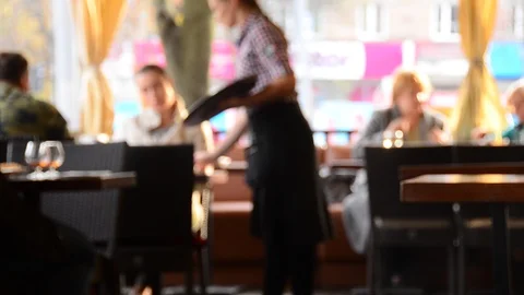 People in cafe Stock Footage 96858511