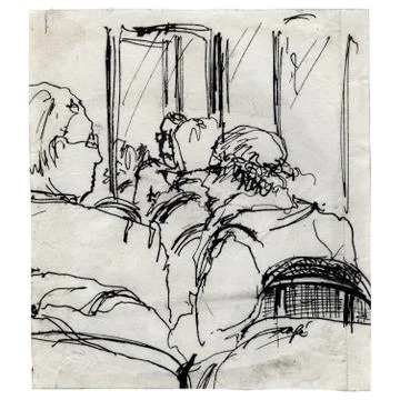 People in cafe Stock Illustration