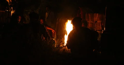 People at Campfire Stock Footage 293185241