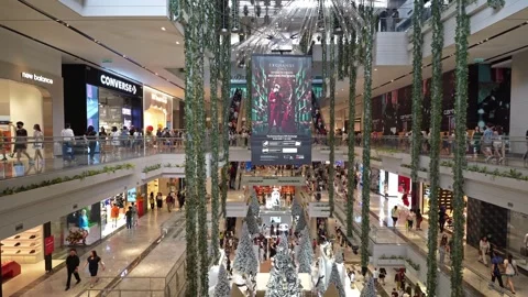 People can seen exploring around The Exchange TRX mall. 動画素材 257561010
