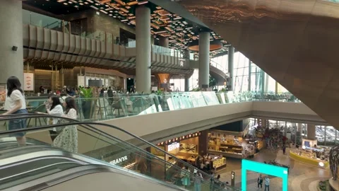 People can seen exploring around Iconsiam shopping mall, Bangkok. 動画素材 300685081