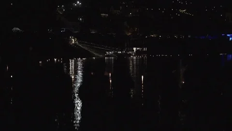 People at the candle swimming Stock Footage