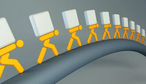 People carrying the loads Stock Illustration