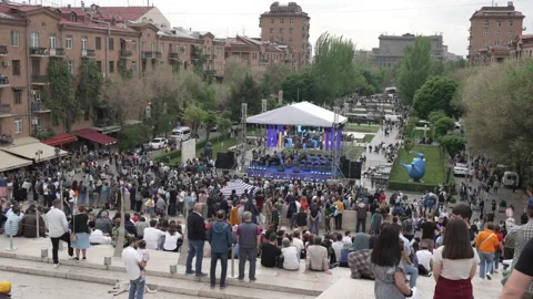 People at Cascade Complex to listen to the Jazz Day Stock Footage 188303967