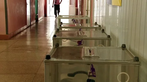 People cast ballot in a box Stock Footage 70517814
