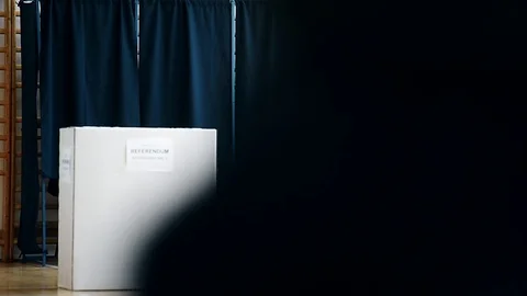 People casting their votes during European Parliament Elections in Bucharest Video stock 119694347