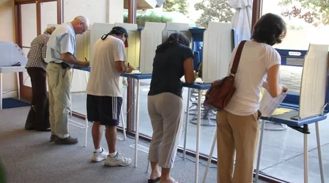 People casting votes at the polls Stock Footage 911454