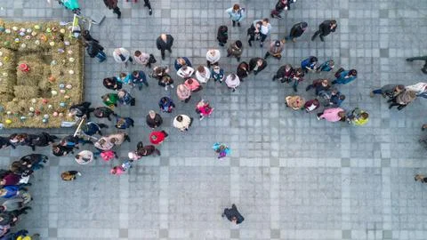People celebrate Easter in the central square Stock Photos