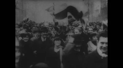 People celebrating end of Hapsburg rule Stock Footage
