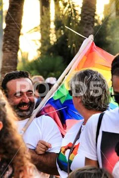 People celebrating Gay Pride in Spain Stock Photos