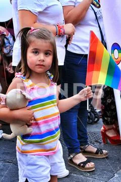 People celebrating Gay Pride in Spain Stock Photos