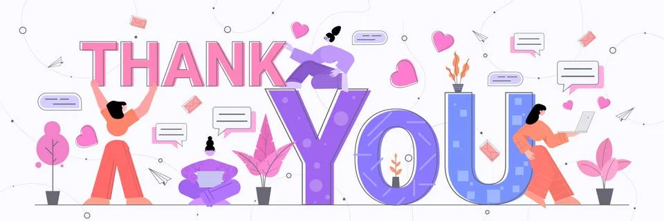 People celebrating thanksgiving international thank you day friends supporting Stock Illustration