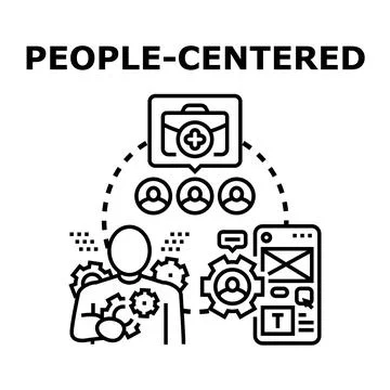 People centered approach designing user experience focusing customer needs Stock Illustration